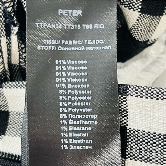 Tara Jarmon Paris Peter Size 34 US XS/2 Black White Gingham Pants Trousers NWT - Picture 14 of 16